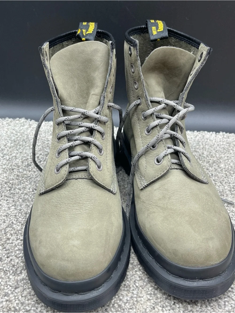 Dr. Martens 1460 8-eyelet boot Nickel Grey milled nubuck leather Men’s Size 9